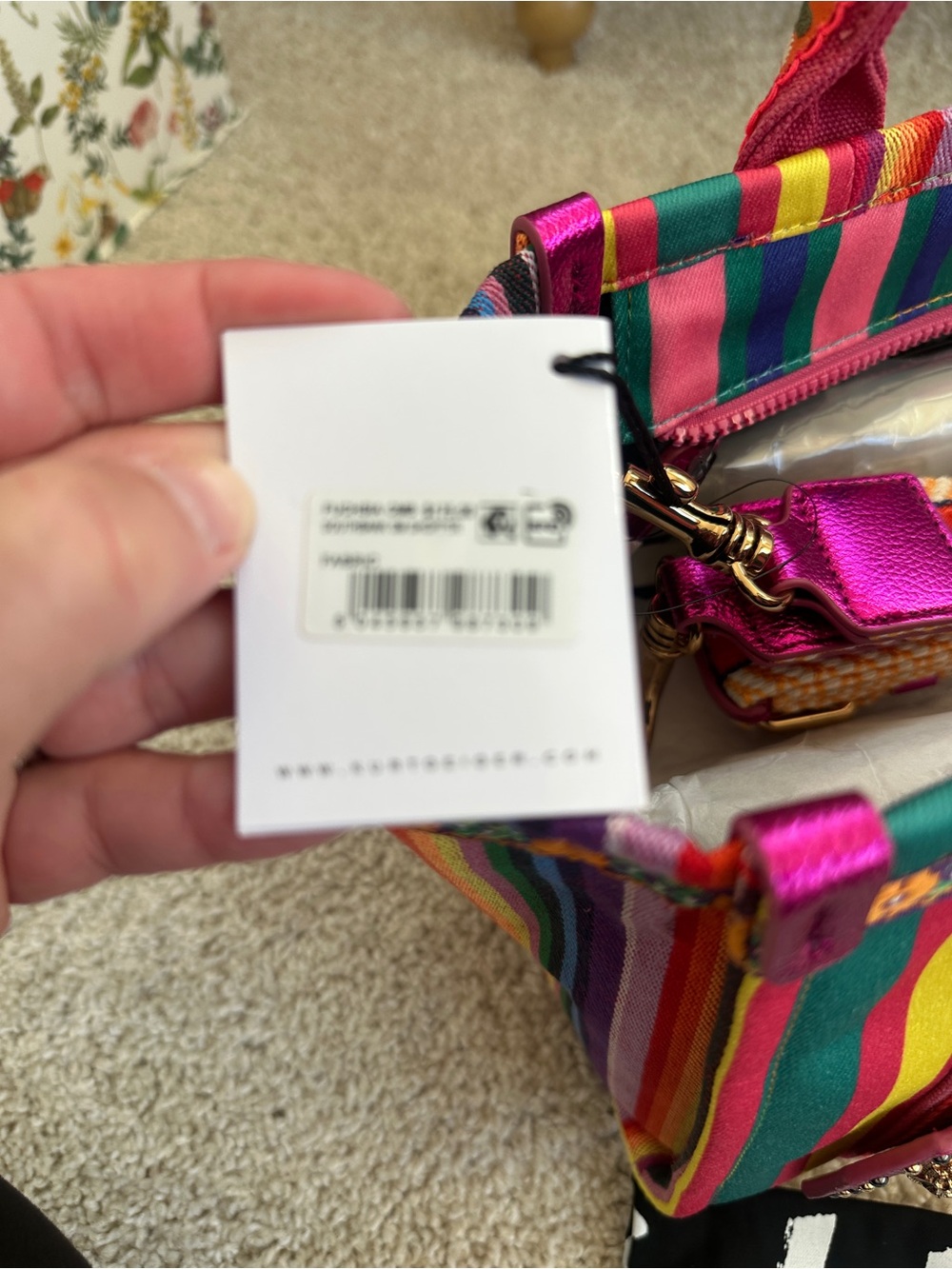 Kurt Geiger London Rainbow Fuchsia Southbank Small Shopper Tote NWT - Picture 15 of 16